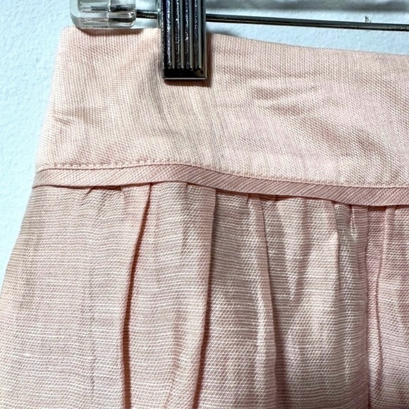 NWT LOFT Peach Linen Blend Mini Skirt Pockets Women’s Size 4 Spring Romantic - Picture 7 of 9